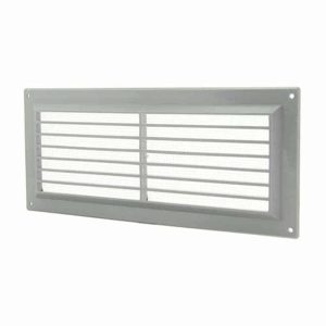 Europlast kunststof ventilatierooster rechthoekig grijs met grill 130 x 300mm - VR1330P