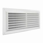 Kunststof ventilatierooster rechthoekig wit met grill 300 x 130mm 1 1