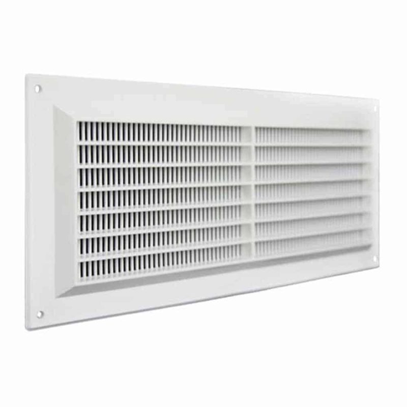 Europlast kunststof ventilatierooster rechthoekig wit met grill 130 x 300mm - VR1330 Kunststof ventilatierooster rechthoekig wit met grill 300 x 130mm 1 1