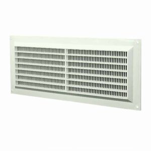 Europlast kunststof ventilatierooster rechthoekig wit met grill 130 x 300mm - VR1330
