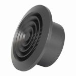 Kunststof ventilatierooster rond antraciet met grill O 100mm 3