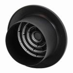 Kunststof ventilatierooster rond antraciet met grill O 125mm 2