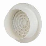 Kunststof ventilatierooster rond wit met grill O 150mm 1 1
