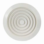 Kunststof ventilatierooster rond wit met grill O 150mm 2 1
