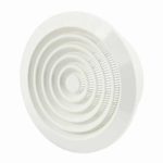 Kunststof ventilatierooster rond wit met grill O 150mm 2