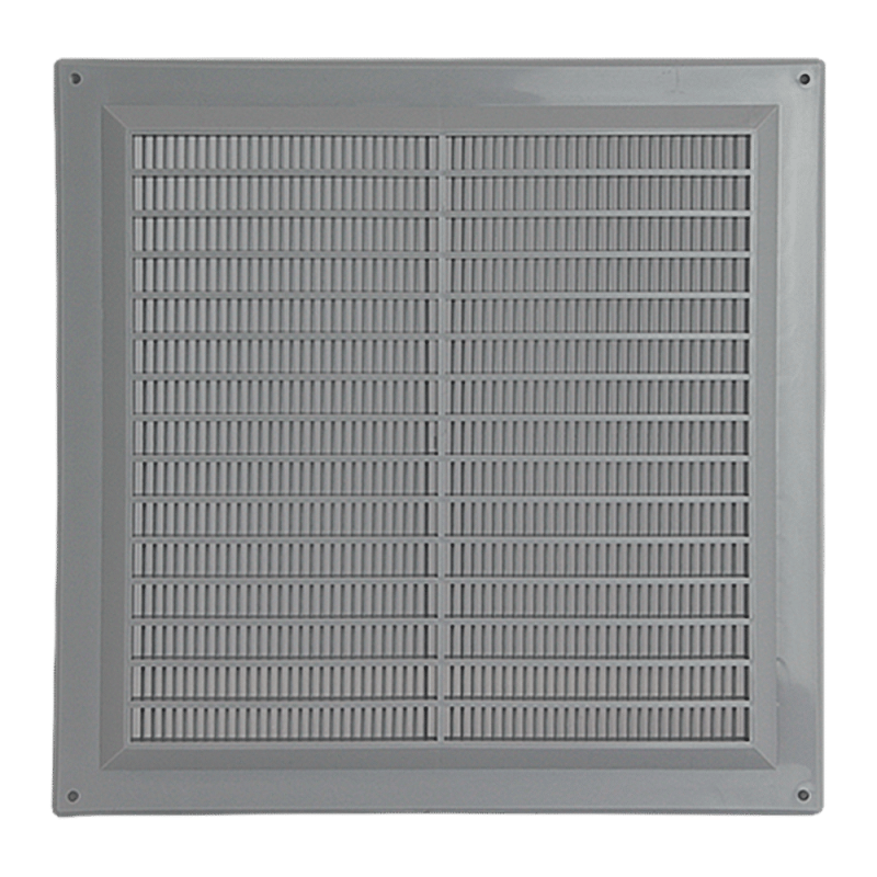 Europlast kunststof ventilatierooster vierkant grijs met grill 250 x 250mm - VR2525P Kunststof ventilatierooster vierkant grijs met grill 250 x 250mm 1