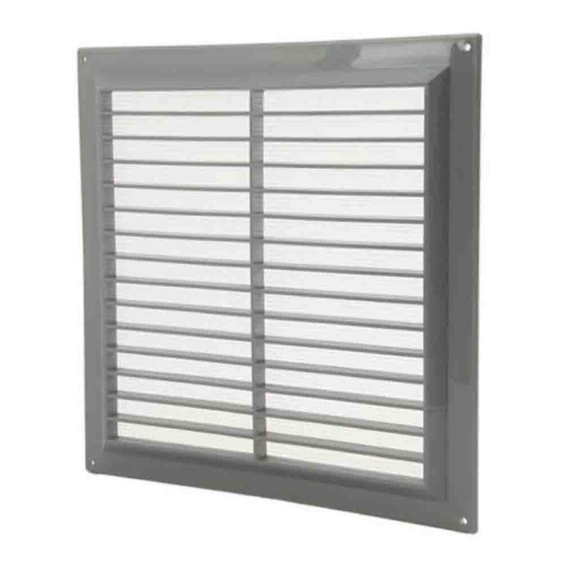 Europlast kunststof ventilatierooster vierkant grijs met grill 250 x 250mm - VR2525P Kunststof ventilatierooster vierkant grijs met grill 250 x 250mm