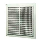 Kunststof ventilatierooster vierkant wit met grill 250 x 250mm 1