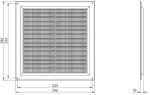 Kunststof ventilatierooster vierkant wit met grill 250 x 250mm