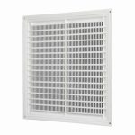 Kunststof ventilatierooster vierkant wit met grill 250 x 250mm 2 1