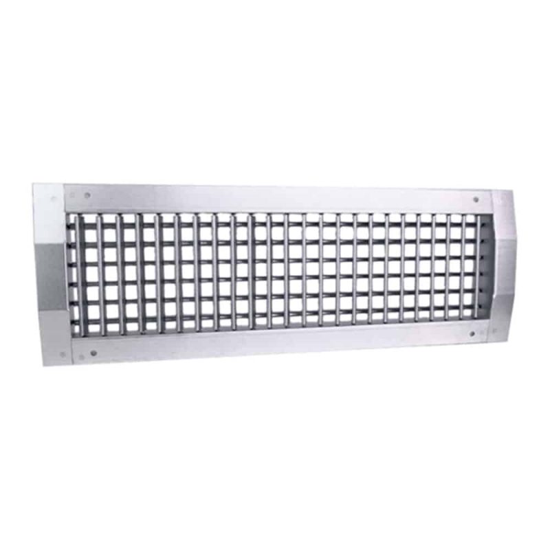 Grada metalen kanaalrooster dubbel instelbaar 325 x 75mm t.b.v. spirobuis Ø 160 - 400mm Metalen kanaalrooster dubbel instelbaar 325 x 75mm 2