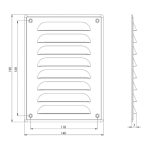 Metalen sleufrooster rechthoekig aluminium 140 x 190mm 1 1