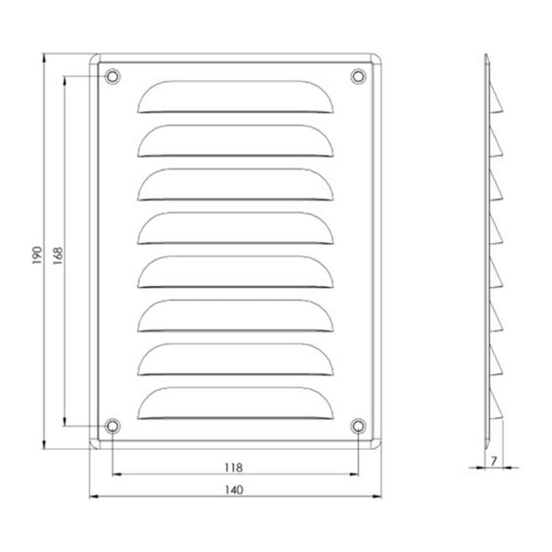 Europlast metalen sleufrooster rechthoekig zink 140 x 190mm - MR1419ZN Metalen sleufrooster rechthoekig zink 140 x 190mm 1 1