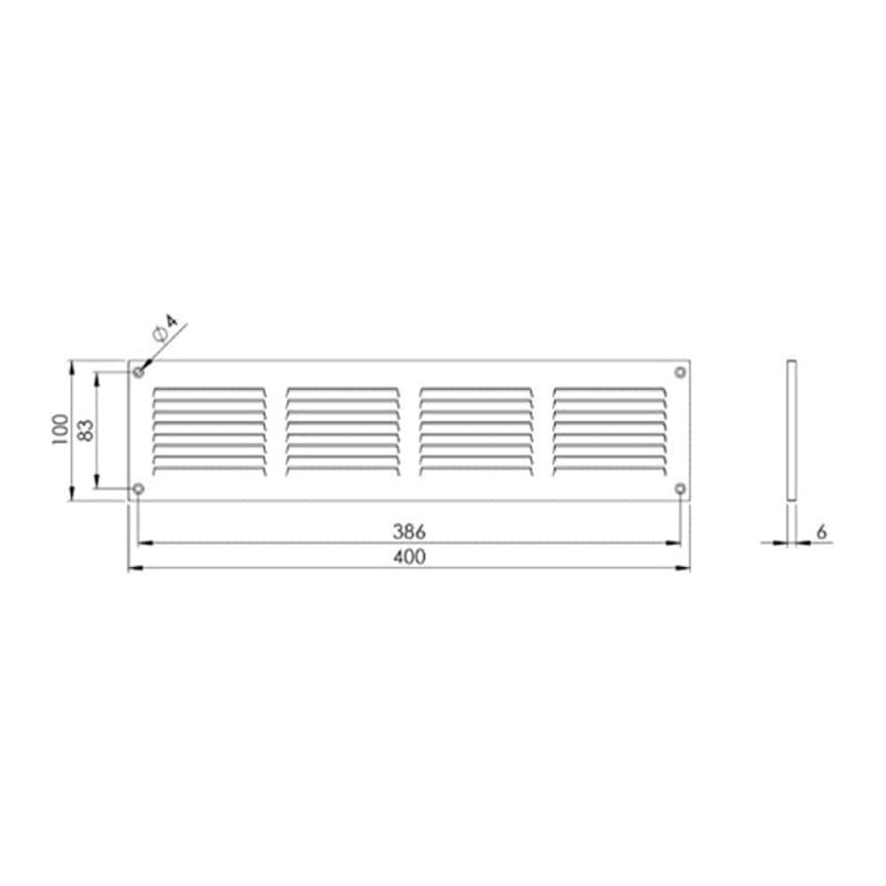 Europlast metalen sleufrooster rechthoekig zink 400 x 100mm - MR4010ZN Metalen sleufrooster rechthoekig zink 400 x 100mm 1