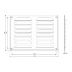 Metalen ventilatierooster rechthoekig zwart 260 x 190mm 4