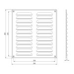 Metalen ventilatierooster rechthoekig zwart 260 x 280mm 1