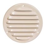 Metalen ventilatierooster rond beige O 125mm 2