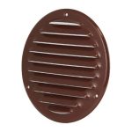 Metalen ventilatierooster rond bruin O 125mm 2 1