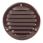 Metalen ventilatierooster rond bruin O 125mm 3