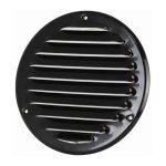 Metalen ventilatierooster rond zwart O 100mm 1 1