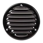 Metalen ventilatierooster rond zwart O 125mm 2