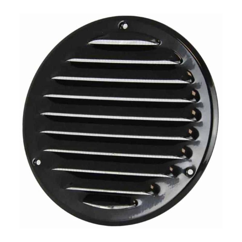 Metalen ventilatierooster rond zwart O 200mm 1 1