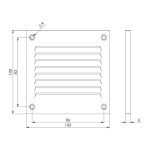 Metalen ventilatierooster vierkant grijs 100 x 100mm 1 1