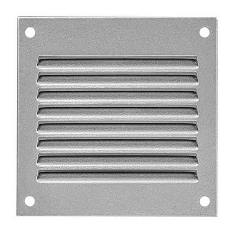 Europlast metalen ventilatierooster vierkant grijs 100 x 100mm - MR1010P Metalen ventilatierooster vierkant grijs 100 x 100mm 2