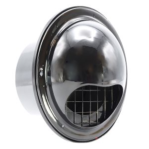 Nedco RVS bolrooster met vliegengaas en terugslagklep Ø 125mm - 626.051.11