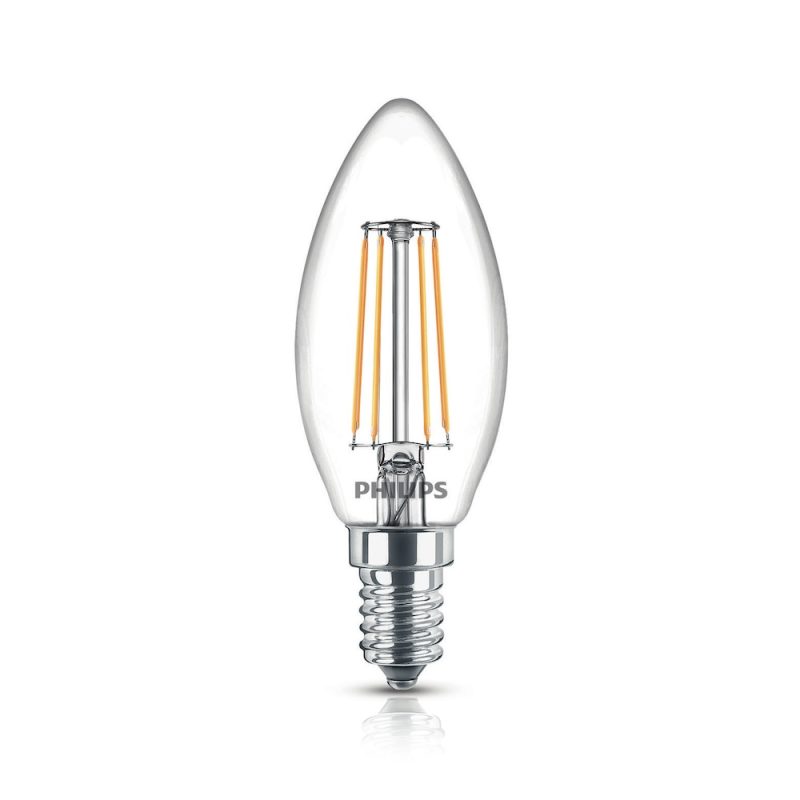 Philips CorePro E14 LED kaars lamp helder glas – niet dimbaar 2.2W 250lm 4000K Philips CorePro E14 LED kaars lamp helder glas niet dimbaar