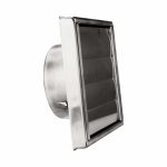 RVS gevelrooster 100 mm met lamellen side
