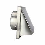 RVS gevelrooster 150 mm kap terugslagklep side 1
