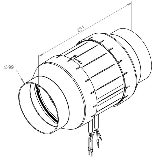 Ruck ETAMASTER kunststof buisventilator met EC motor 190m3 Ø 100mm – EM 100L EC 01 Ruck ETAMASTER kunststof buisventilator met EC motor 190m3 1