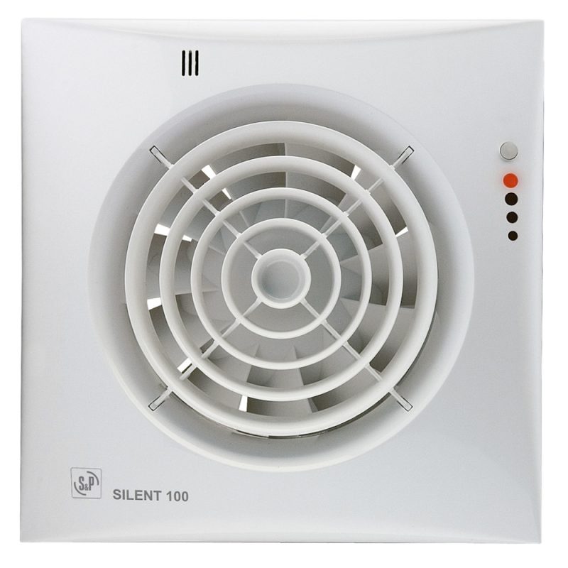 Soler & Palau badkamerventilator met timer en vochtsensor 100 mm wit - silent-100 CHZ VISUAL Soler Palau badkamerventilator met timer en vochtsensor 100 mm wit silent100 CHZ