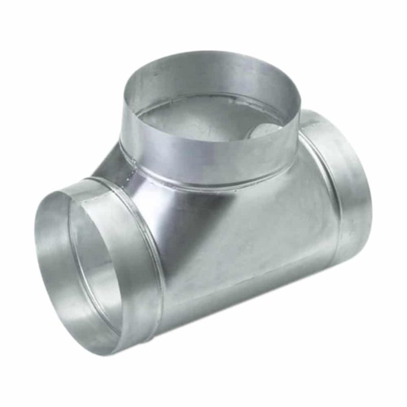 Spiro T Stuk Ø 355 mm aftakking Ø355 mm 90 graden Spiro T Stuk 355mm 90 graden