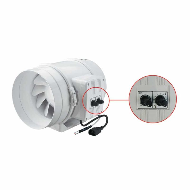 Svent TT200U kunststof buisventilator met temperatuur regelaar 1040m3 1 1