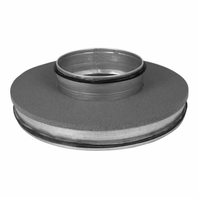 Thermoduct geïsoleerd spirobuis deksel Ø 250 mm met vlakke tuit Ø 160 mm Thermoduct geisoleerde spirobuis deksel O 250 mm aftakking O 160 mm 1