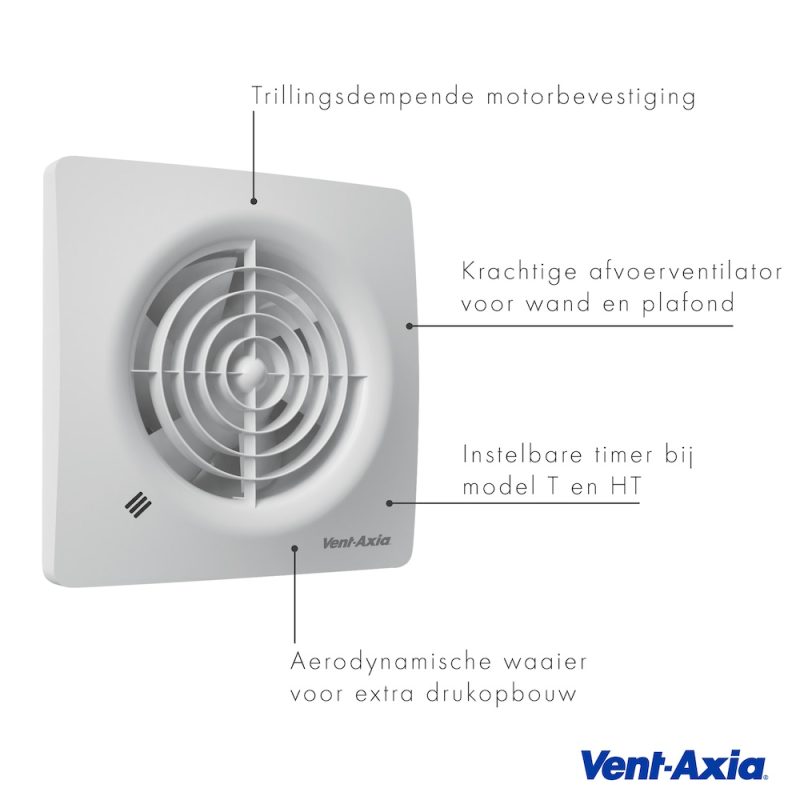 Vent-Axia Supra 125 T badkamerventilator 125mm met timer 190m3/h Vent Axia Supra 125 T badkamerventilator 125mm met timer 190m3h 3 2