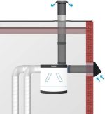 WTW HR geveldoorvoer zwart inclusief buis O125mm MR 125 1 8