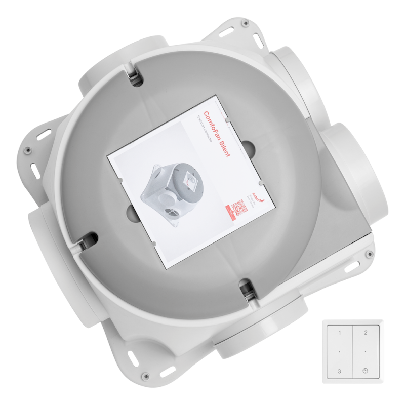 Zehnder Comfofan Silent RFZ met bediening en euro stekker - 458006616 Zehnder Comfofan Silent RFZ met bediening en euro stekker 458006616 1