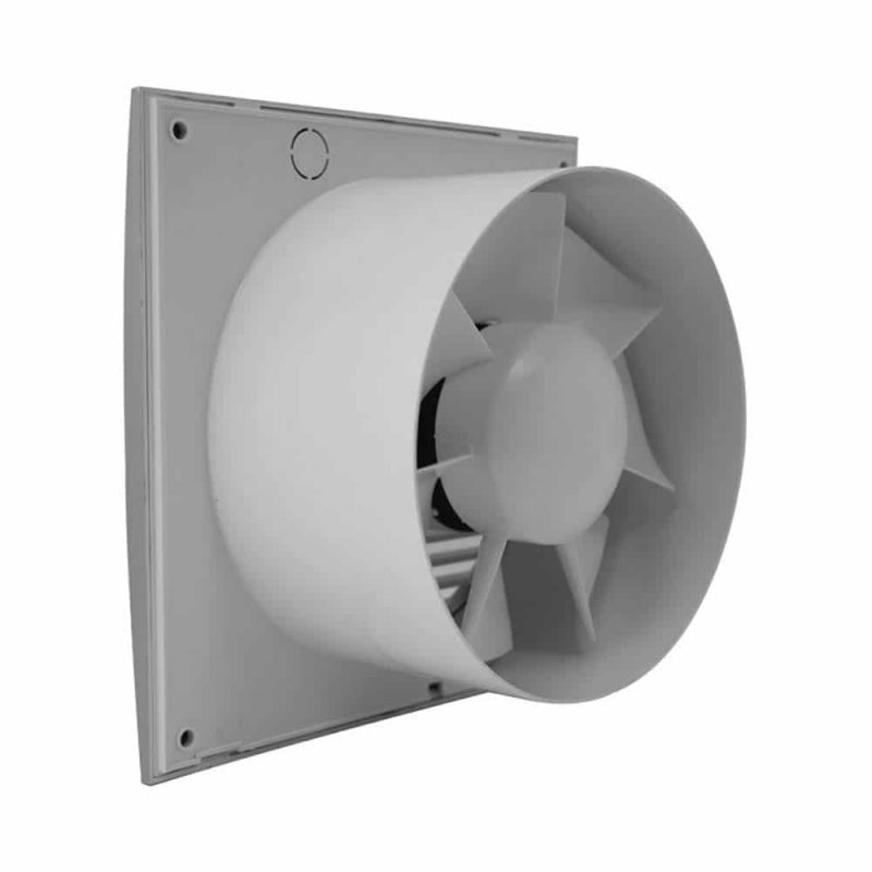 Europlast badkamerventilator 125 mm zilver met timer - EE125TS ZilverBACK125TS 1