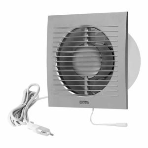 Europlast badkamerventilator 100 mm zilver met trekkoord en stekker - EE100WPS