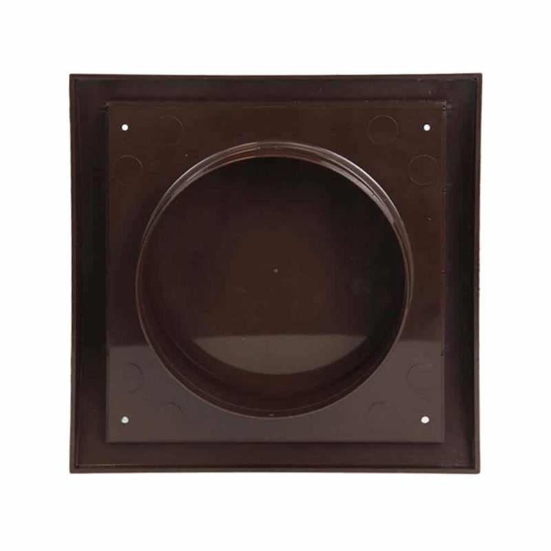 Europlast kunststof gevelrooster met terugslagklep 150 x 150mm bruin Ø 100 mm - ND10FVB kunststof gevelroost terugslagklep bruin 100 back 1