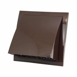 Europlast kunststof gevelrooster met terugslagklep 190 x 190mm bruin Ø 125 mm - ND12FVB