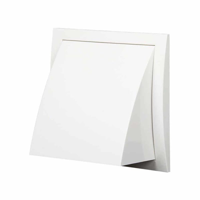 Europlast kunststof gevelrooster met terugslagklep 190 x 190mm wit Ø 150 mm - ND15FV kunststof gevelroost terugslagklep wit 150 1