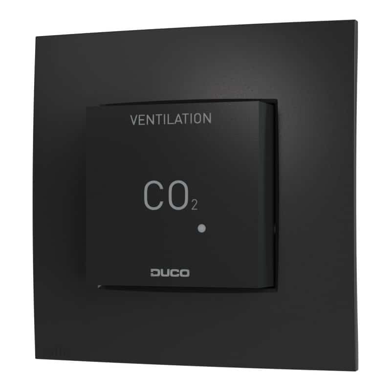 Duco CO2 ruimtesensor zonder bediening RFWired zwart 0000 7113