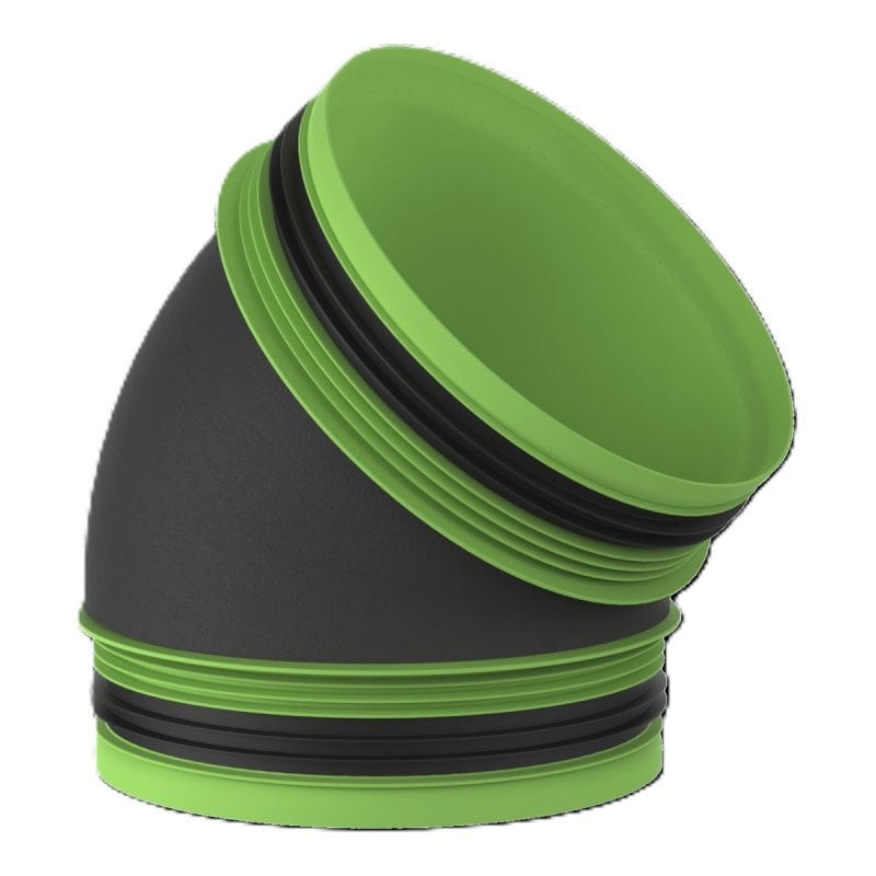 Duco geisoleerd aansluitstuk 45° met rubber O160O160 mm 0000 7043
