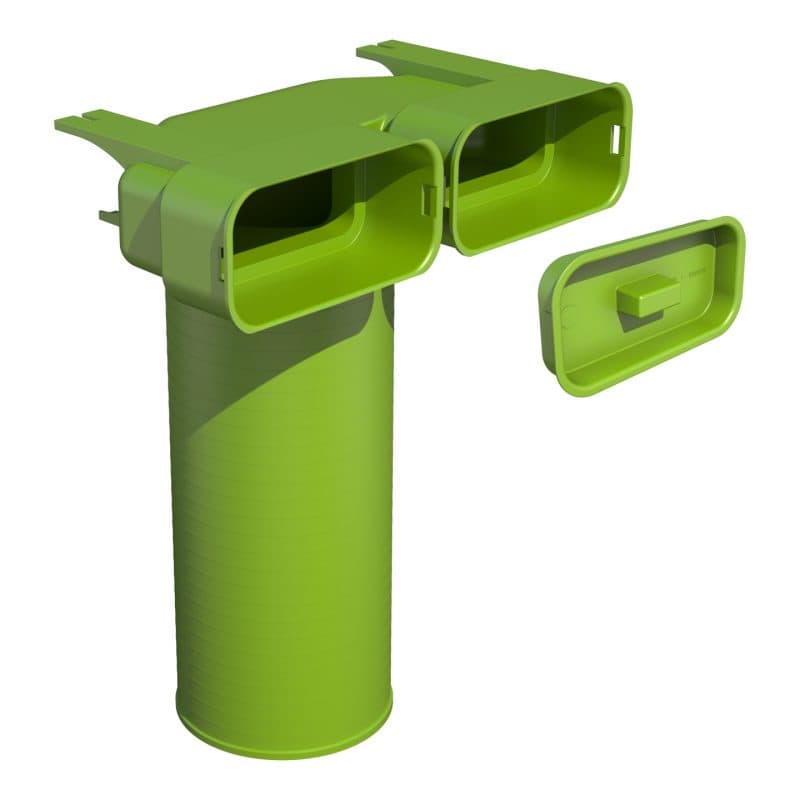 Ubbink Air Excellent AE55sc ventieladapter 90° 125 mm met afdekkap 0188150