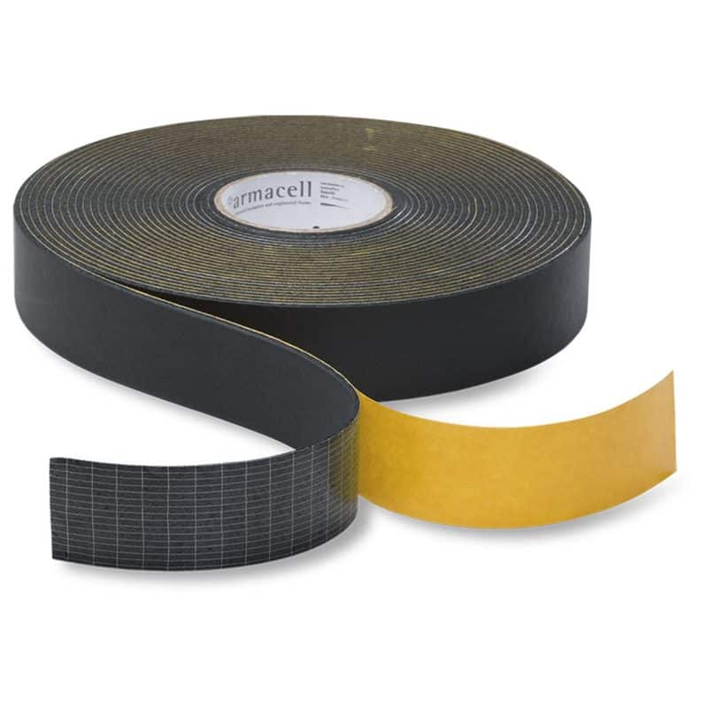 Isolatietape dampdicht en zelfklevend 50 mm zwart - rol 15 meter