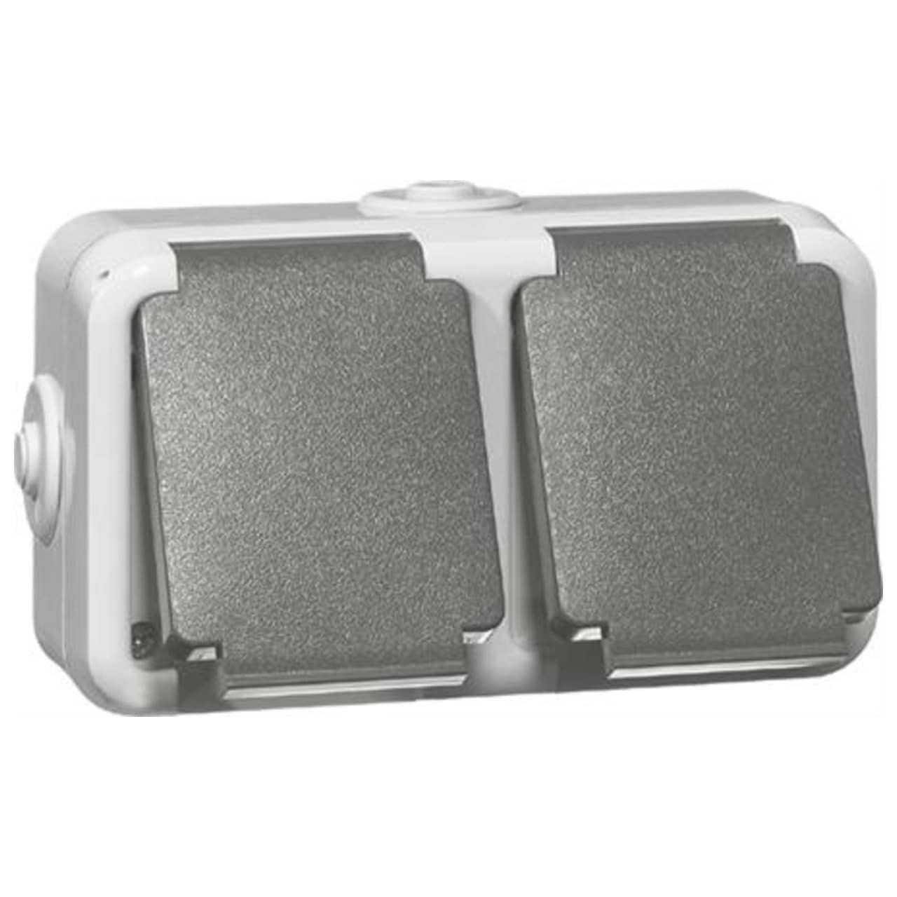 PEHA opbouw wandcontactdoos 2-voudig met klapdeksel IP54 - D 6632 WAB